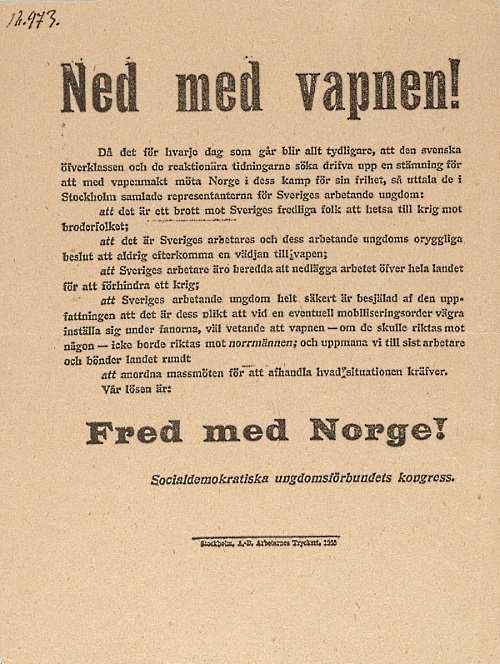 Flygblad Socialdemokratiska ungdomsförbundets arkiv B 01: 2