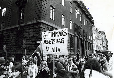International Women’s day demonstration in Stockholm in 1981. Photo: Ulla Bejum. Source: ARAB, Ny Dag.