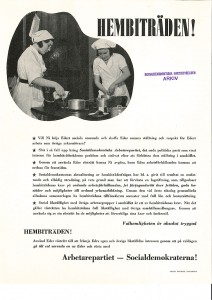 Hembiträden, SAP flygblad 1932