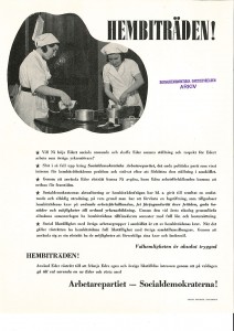 Hembiträden, SAP flygblad 1932