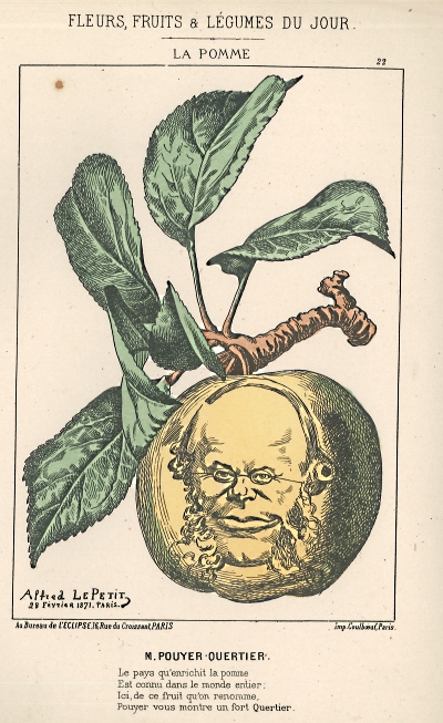 Karikatyr av Alfred Petit, från verket Fleurs, fruits et légumes du jour, av Allfred Le Petit & Hippolyte Briollet, 1971  