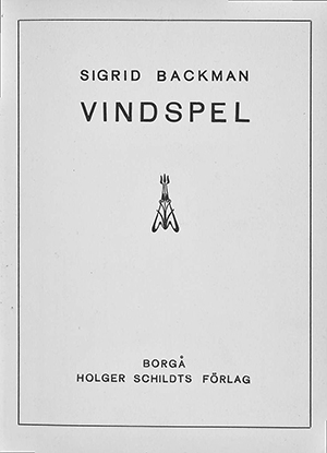 Omslag till romanen Vindspel av Sigrid Backman.