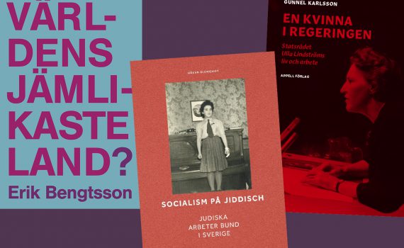 Omslagsbild i lila och rött till boktips februari 2021.