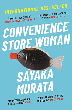 Bokomslag i turkost till Convenience Store Woman.