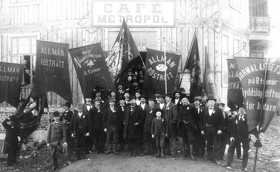 Grupp av demonstranter i Kiruna på första maj 1903.