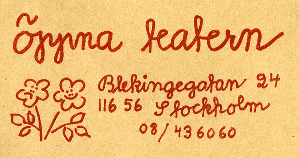 Logotype på Öppna Teaterns kuvert