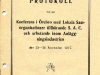 Framsidan av protokollet från de syndikalistiska anläggningsarbetarnas konferens i Örebro 1917