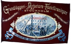 Stockholms grundläggeriarbetarefackförenings fana