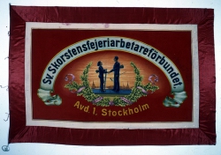 Svenska Skorstensfejeriarbetareförbundets avdelning 1, Stockholm. Fana.